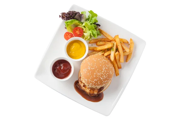 Schweineburger-Set — Stockfoto