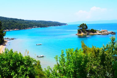 Agios Nikolaos Plajı Elinica Evia Yunanistan 