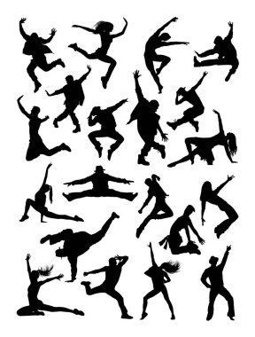 Dansçı siluet. Sembol, logo, web simgesi, maskot, işaret veya herhangi bir tasarım için iyi kullanmak istiyorum.