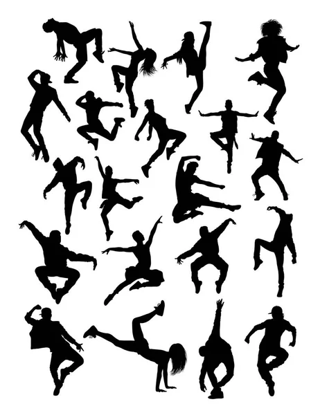 ダンサーのポーズのシルエット シンボル Web アイコン マスコット または任意のデザインの良い使用 — ストックベクタ
