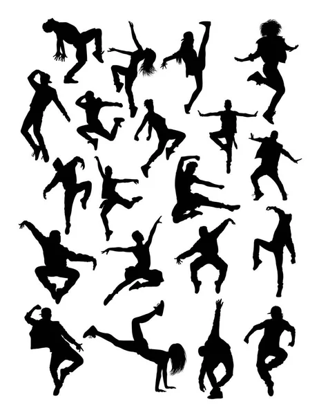 Silueta Pose Bailarina Buen Uso Para Símbolo Logotipo Icono Web — Vector de stock