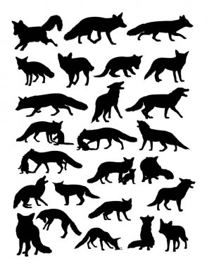 Fox ayrıntı siluet. Vektör, illüstrasyon. Sembol, logo, web simgesi, maskot, işaret veya herhangi bir tasarım için iyi kullanmak istiyorum.