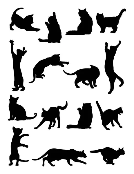 Katzen Detail Silhouette Vektor Illustration Gute Verwendung Für Symbol Logo — Stockvektor
