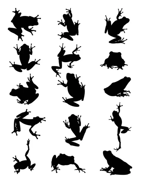 カエル動物詳細シルエット ベクターの図 シンボル Web アイコン マスコット または任意のデザインの良い使用 — ストックベクタ