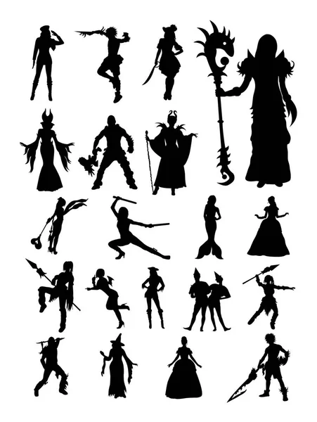 Cosplay Detail Silhouet Vector Illustratie Goed Gebruik Voor Symbool Logo — Stockvector