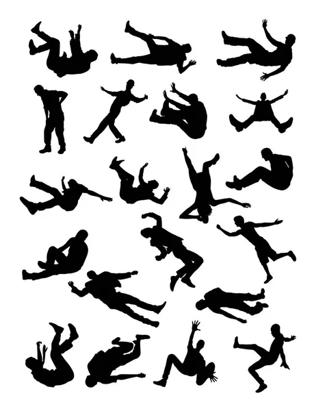 Fall down detail silhouette. Vector, illustration. Good use for symbol, logo, web icon, mascot, sign, or any design you want. — Stock Illustration Fall Detail Silhouette Vector Illustration Good Use Symbol Logo Web Stock Vector