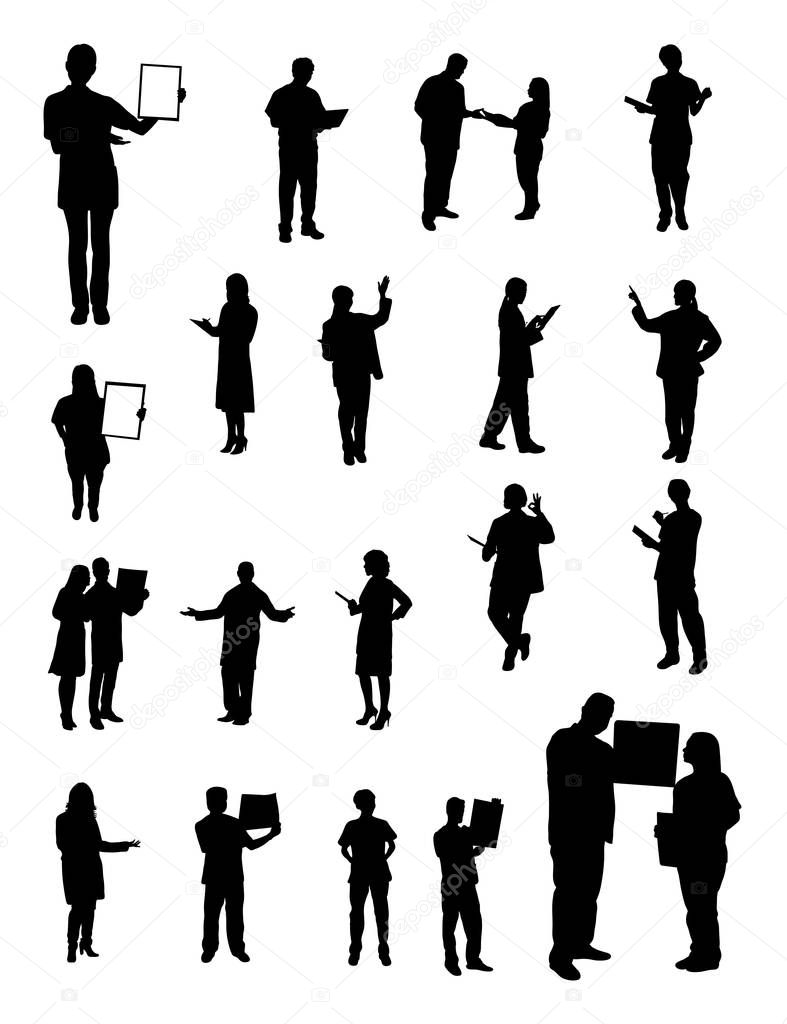 Download Doctor Nurse Detail Silhouette Vector Illustration Good Use Symbol Logo — Stock Vector ...
