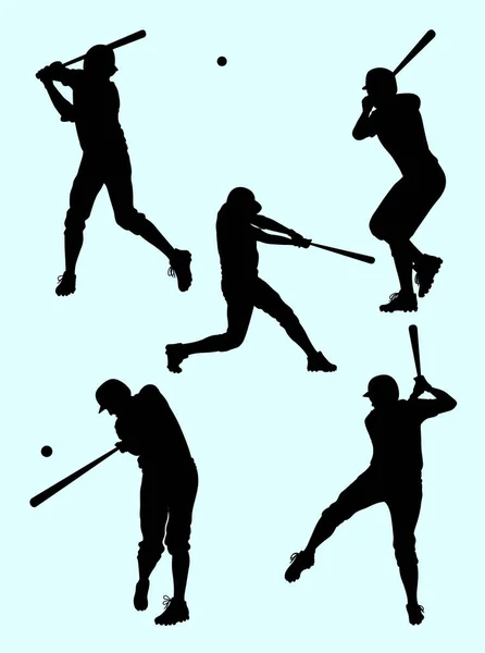 棒球运动员剪影01 良好的使用符号 网页图标 吉祥物 或任何你想要的设计 — 图库矢量图片#