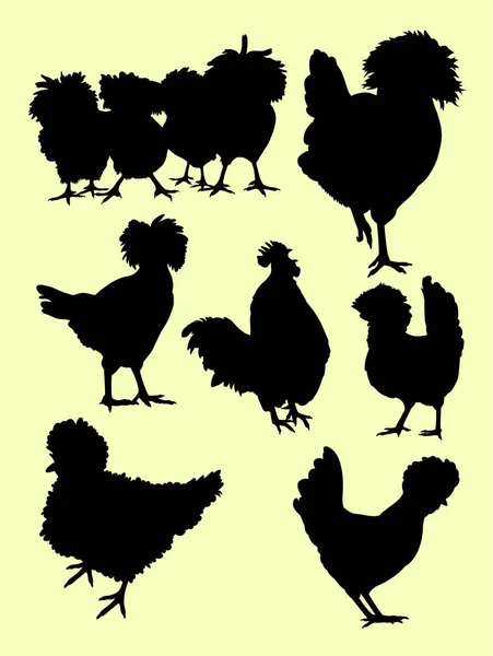 Chicken Silhouette Good Use Symbol Logo Web Icon Mascot Sign — Stock Vector