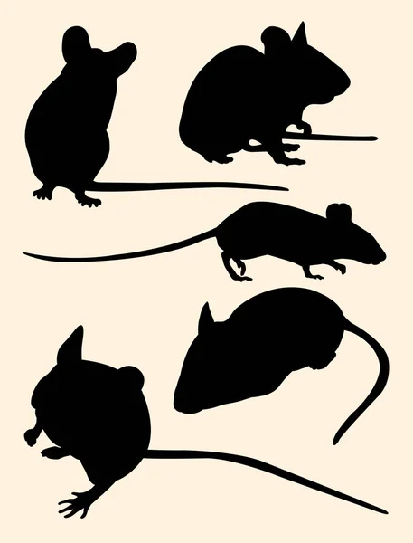 Ποντίκι Σιλουέτα Διάνυσμα Εικονογράφηση Καλή Χρήση Συμβόλου Λογότυπου Εικονίδιο Web — Διανυσματικό Αρχείο