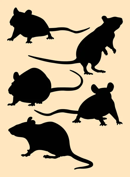 Mouse Siluet Vektör Illüstrasyon Sembol Logo Web Simgesi Maskot Işaret — Stok Vektör