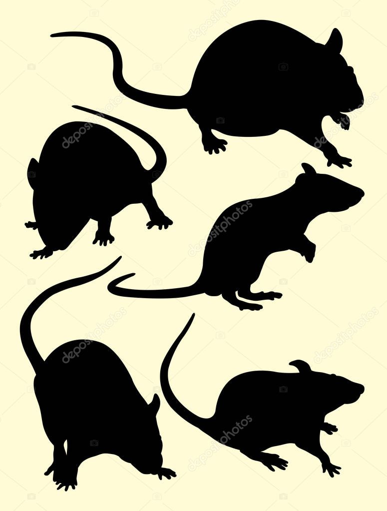 Mouse silhouette 05.  Vector, illustration. Good use for symbol, logo, web icon, mascot, sign, or any design you want.