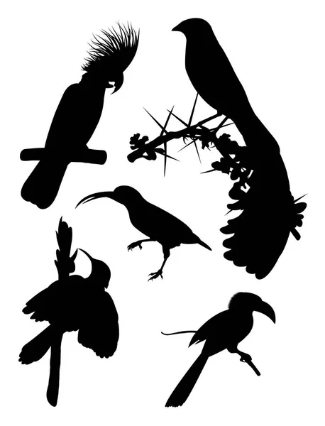 Πουλιά Σιλουέτα Καλή Χρήση Συμβόλου Λογότυπου Εικονίδιο Web Μασκότ Σημάδι — Διανυσματικό Αρχείο