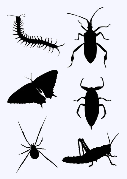 Bug Silhouette Buon Uso Simbolo Logo Icona Web Mascotte Segno — Vettoriale Stock