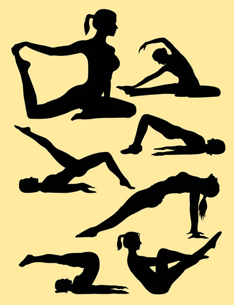 Pilates Geste Silhouette Gute Verwendung Für Symbol Logo Web Symbol — Stockvektor