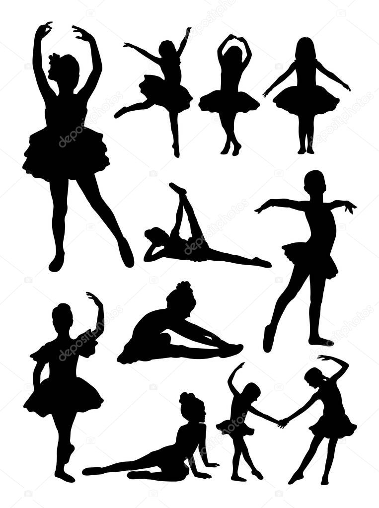 Little ballerina silhouette. Good use for symbol, logo, web icon, mascot, sign, or any design you want.