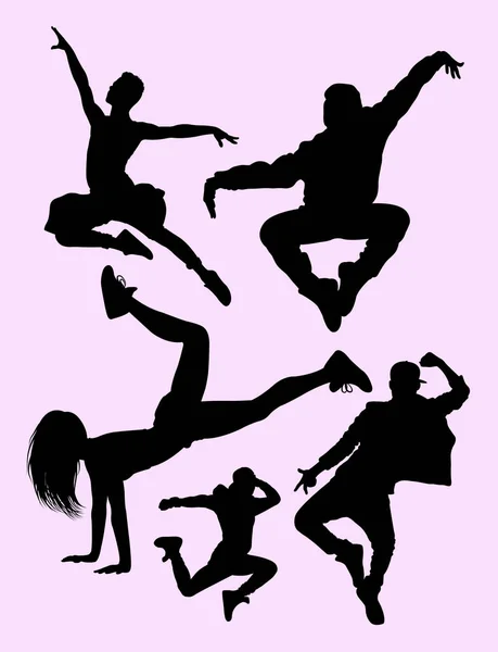 ダンサー活動シルエット シンボル Web アイコン マスコット または任意のデザインの良い使用 — ストックベクタ