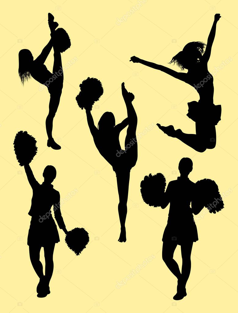 Cheerleader silhouette 04. Good use for symbol, logo, web icon, mascot, sign, or any design you want.