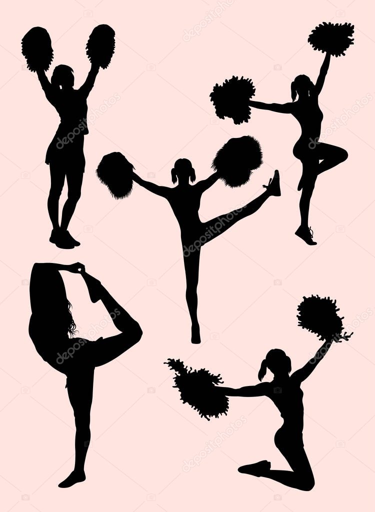 Cheerleader silhouette 02. Good use for symbol, logo, web icon, mascot, sign, or any design you want.