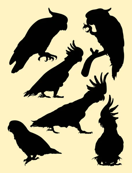 Kakadu Silhouette Gute Verwendung Für Symbol Logo Web Symbol Maskottchen — Stockvektor