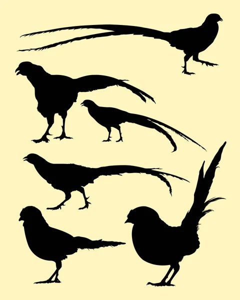 Sülün Kuş Siluet Sembol Logo Web Simgesi Maskot Işaret Veya — Stok Vektör