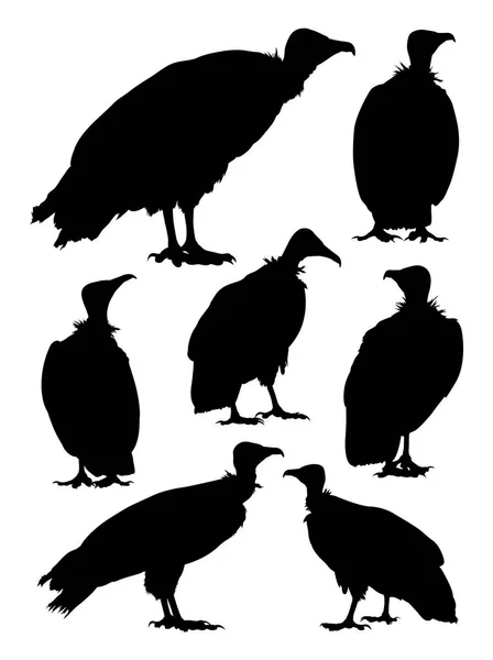 Vulture Birds Silhouette Good Use Symbol Logo Web Icon Mascot — Stock Vector