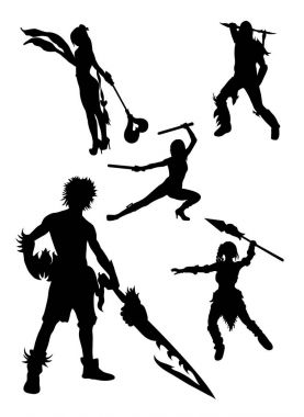 Cosplay ayrıntı siluet 01. Sembol, logo, web simgesi, maskot, işaret veya herhangi bir tasarım için iyi kullanmak istiyorum.