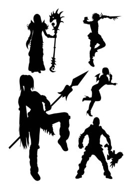 Cosplay ayrıntı siluet 02. Sembol, logo, web simgesi, maskot, işaret veya herhangi bir tasarım için iyi kullanmak istiyorum.