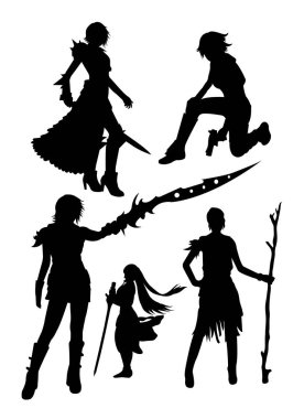 Cosplay ayrıntı siluet 06. Sembol, logo, web simgesi, maskot, işaret veya herhangi bir tasarım için iyi kullanmak istiyorum.