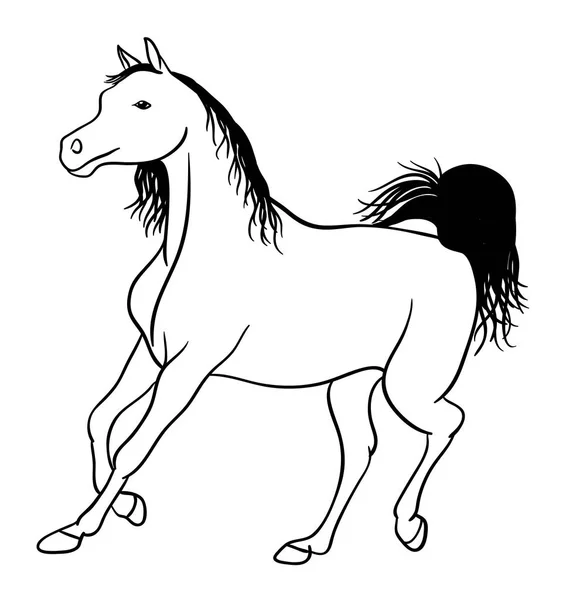 Koně Čárové Grafiky Dobré Využití Pro Symbol Logo Web Ikony — Stockový vektor
