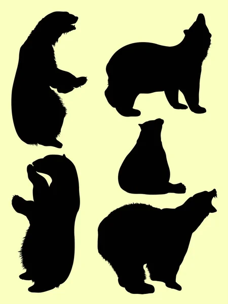 Bear Animal Detail Silhouette Vector Illustration Good Use Symbol Logo — Stock Vector