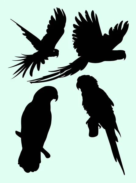 Silhouette Détail Animal Perroquet Vecteur Illustration Bon Usage Pour Symbole — Image vectorielle