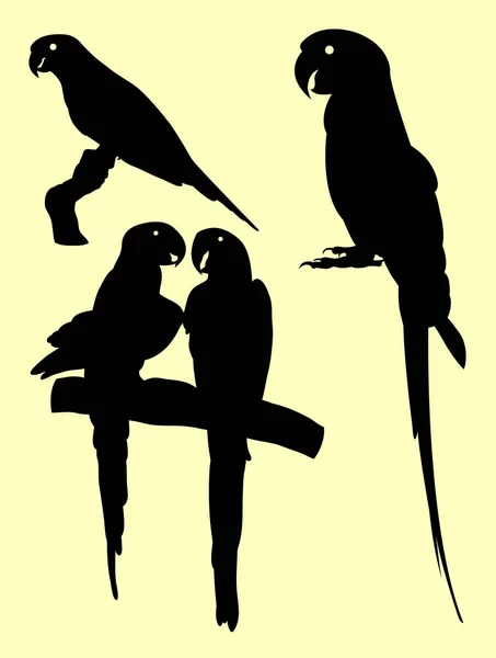 鹦鹉鸟动物细节剪影 良好的使用符号 网页图标 吉祥物 或任何你想要的设计 — 图库矢量图片