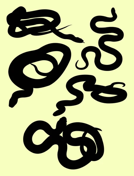 Силуэт Змеиного Животного Вектор Иллюстрация Хорошее Использование Символа Логотипа Веб — стоковый вектор