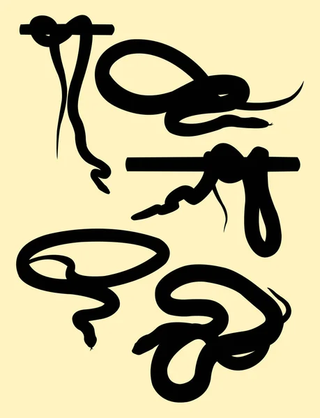 蛇动物细节剪影03 良好的使用符号 网页图标 吉祥物 或任何你想要的设计 — 图库矢量图片