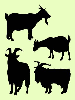 Keçi hayvan siluet. Sembol, logo, web simgesi, maskot, işaret veya herhangi bir tasarım için iyi kullanmak istiyorum.
