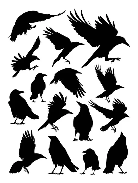 Rook Crow Raven Silhouette Good Use Symbol Logo Web Icon — Stock Vector