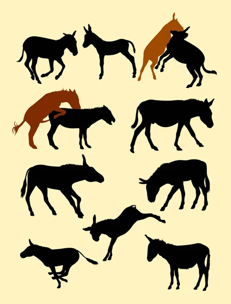 Silueta Burro Buen Uso Para Símbolo Logotipo Icono Web Mascota — Archivo Imágenes Vectoriales