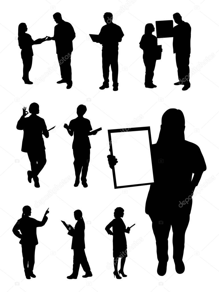 Download Doctor Nurse Silhouette Good Use Symbol Logo Web Icon Mascot — Stock Vector © fennywiryani.gmail ...