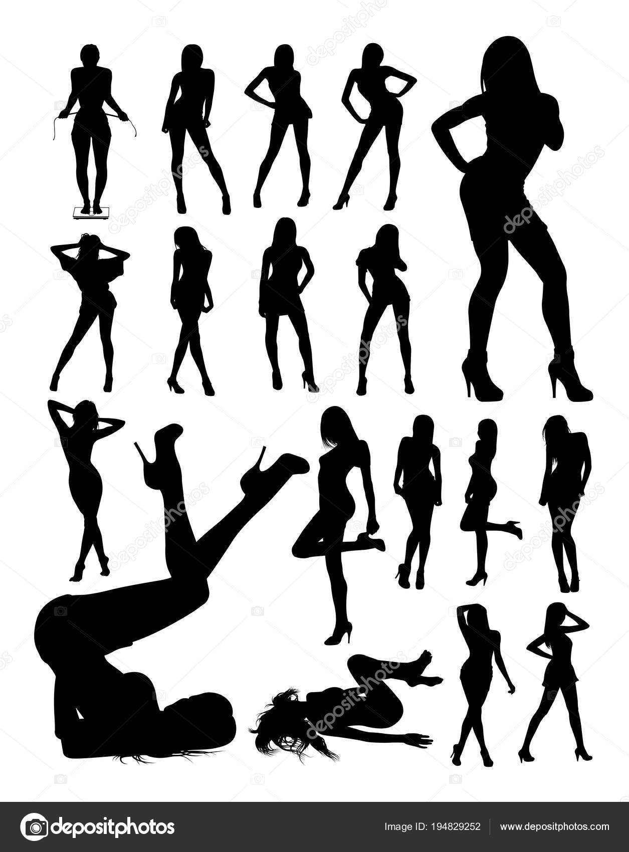 Sexy Woman Detail Silhouette Vector Illustration Good Use Symbol Logo Stock Vector Image By