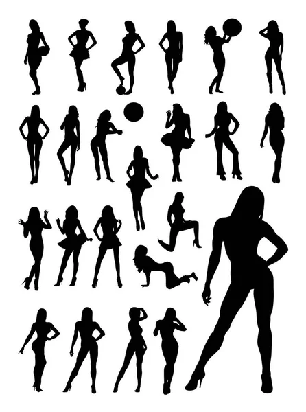 Silhouette Féminine Vecteur Illustration Bon Usage Pour Symbole Logo Icône — Image vectorielle