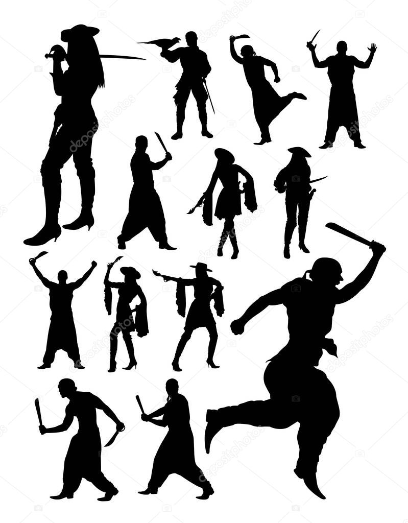 Pirates detail silhouette. Vector, illustration. Good use for symbol, logo, web icon, mascot, sign, or any design you want.