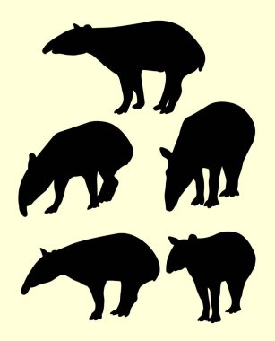 Tapir siluet. Sembol, logo, web simgesi, maskot, işaret veya herhangi bir tasarım için iyi kullanmak istiyorum.