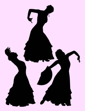 İspanyol dansçı silüeti. Sembol, logo, web simgesi, maskot, işaret veya herhangi bir tasarım için iyi kullanmak istiyorum.