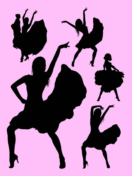 スペインのダンサーのシルエット シンボル Web アイコン マスコット または任意のデザインの良い使用 — ストックベクタ