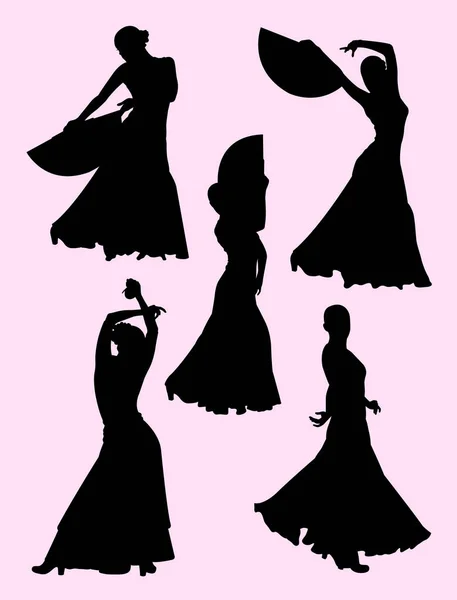 Silhouette Danseuse Espagnole Bon Usage Pour Symbole Logo Icône Web — Image vectorielle