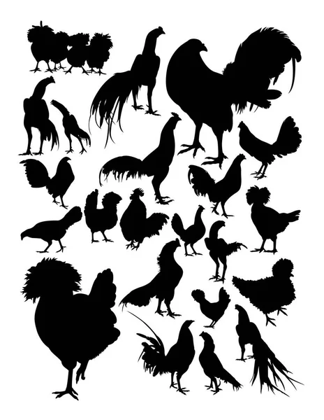 Hühnersilhouette Gute Verwendung Für Symbol Logo Websymbol Maskottchen Schild Oder — Stockvektor