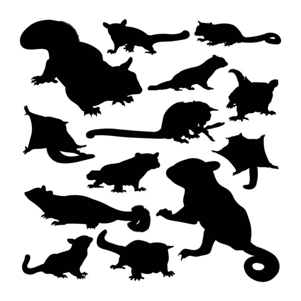 Silhouettes Animales Planeur Sucre Bon Usage Pour Symbole Logo Icône — Image vectorielle