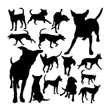 Formosan dağ köpeği siluetleri. Sembol, logo, web simgesi, maskot, işaret veya istediğiniz herhangi bir tasarım için iyi bir kullanım alanı.
