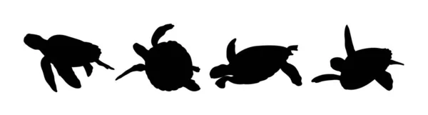 Silueta Zelené Mořské Želvy03 Dobré Použití Pro Symbol Logo Webovou — Stockový vektor